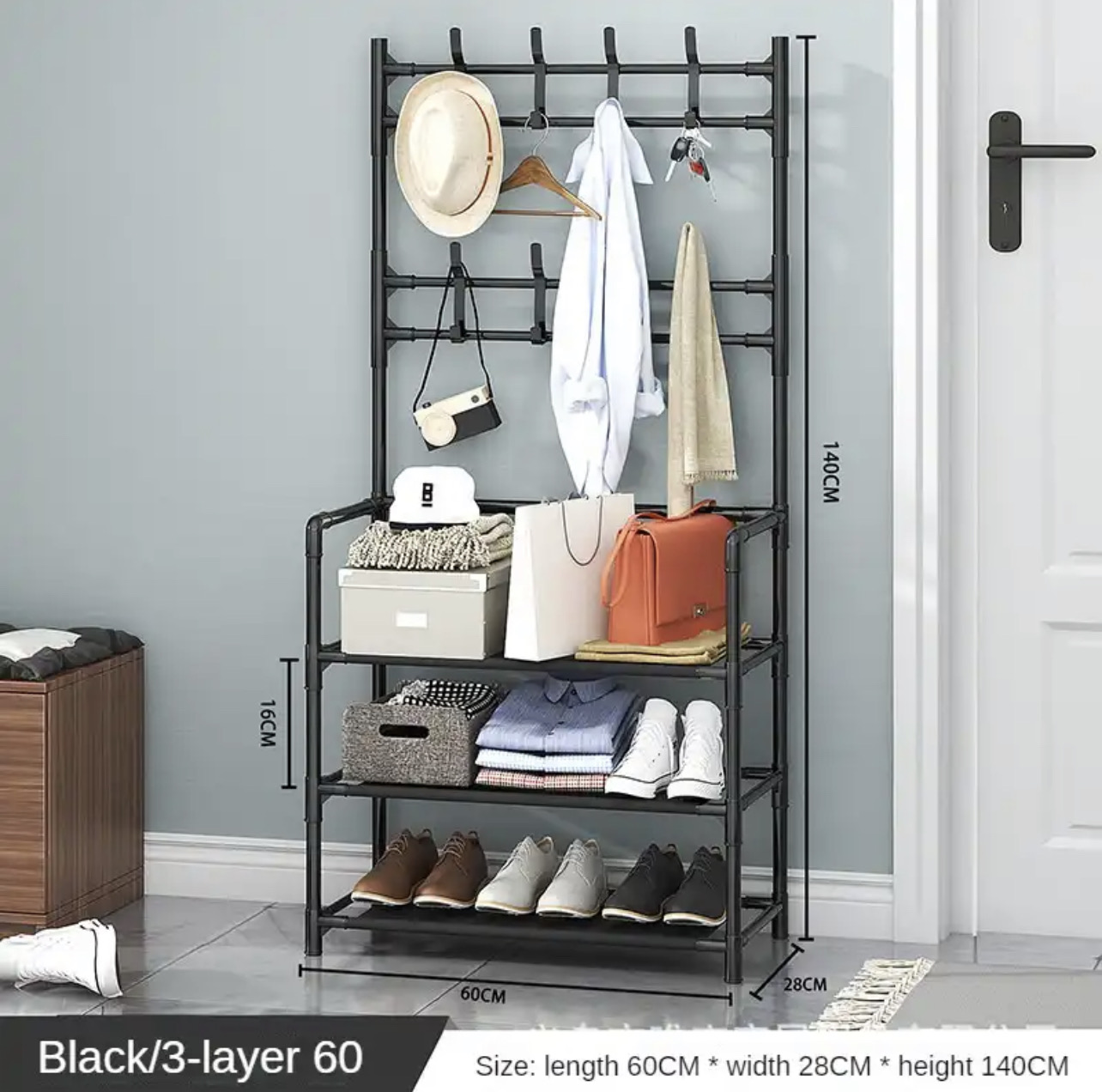 رف تنظيم الملابس الأرضي