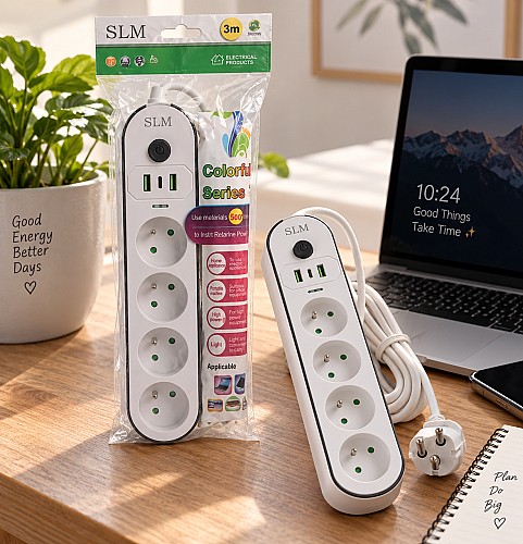 Multiprises SLM 4 prises + 2 USB + 1 USB-C