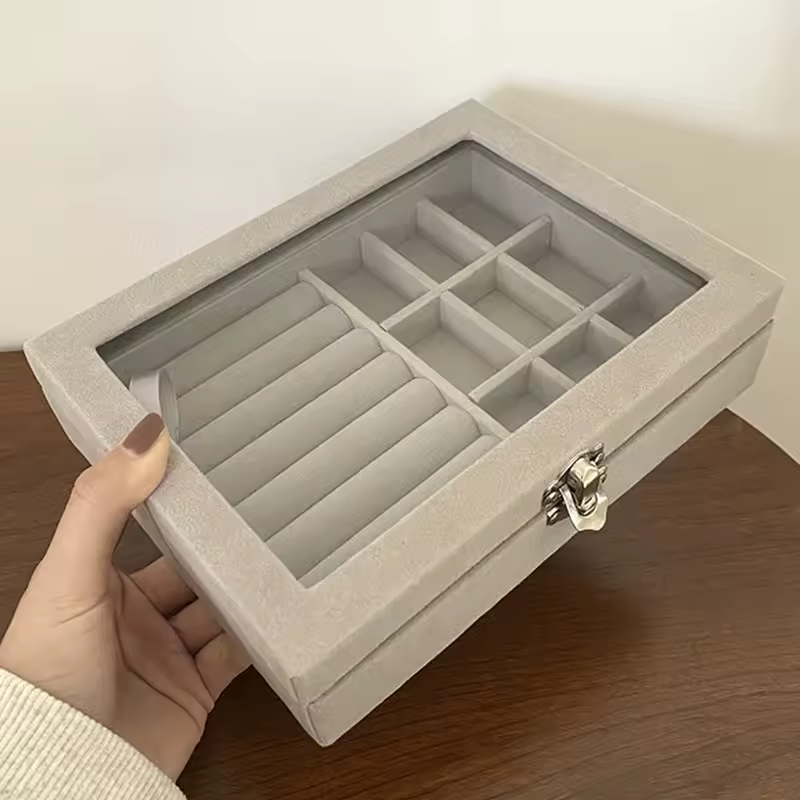 Boîte à Bijoux Élégante avec Compartiments & Miroir