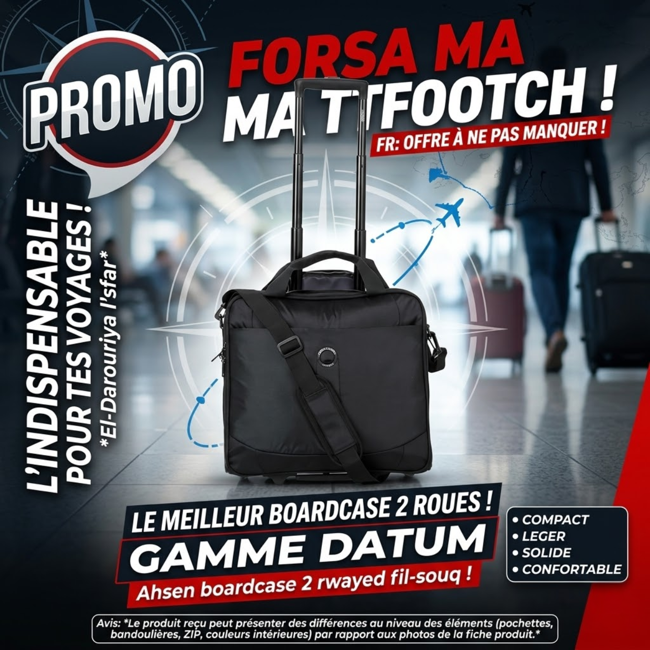 VALISE CABINE - BOARDCASE 2 ROUES