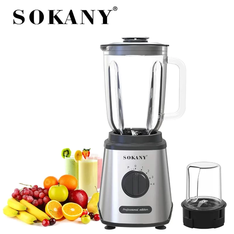 Blender 2 en 1 8 Lames Bol 1.5 L En Verre & Moulin à Epices