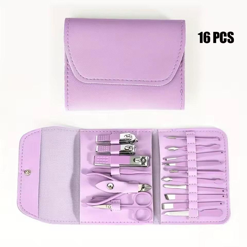 Kit de Manucure et Pédicure 16 Pièces Portable