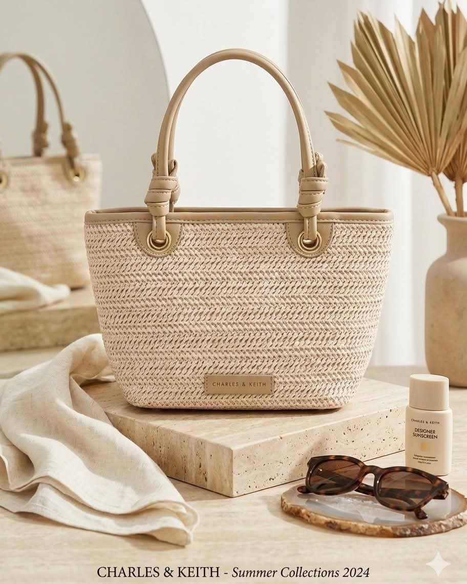 Raffia Knotted-Handle Tote Bag