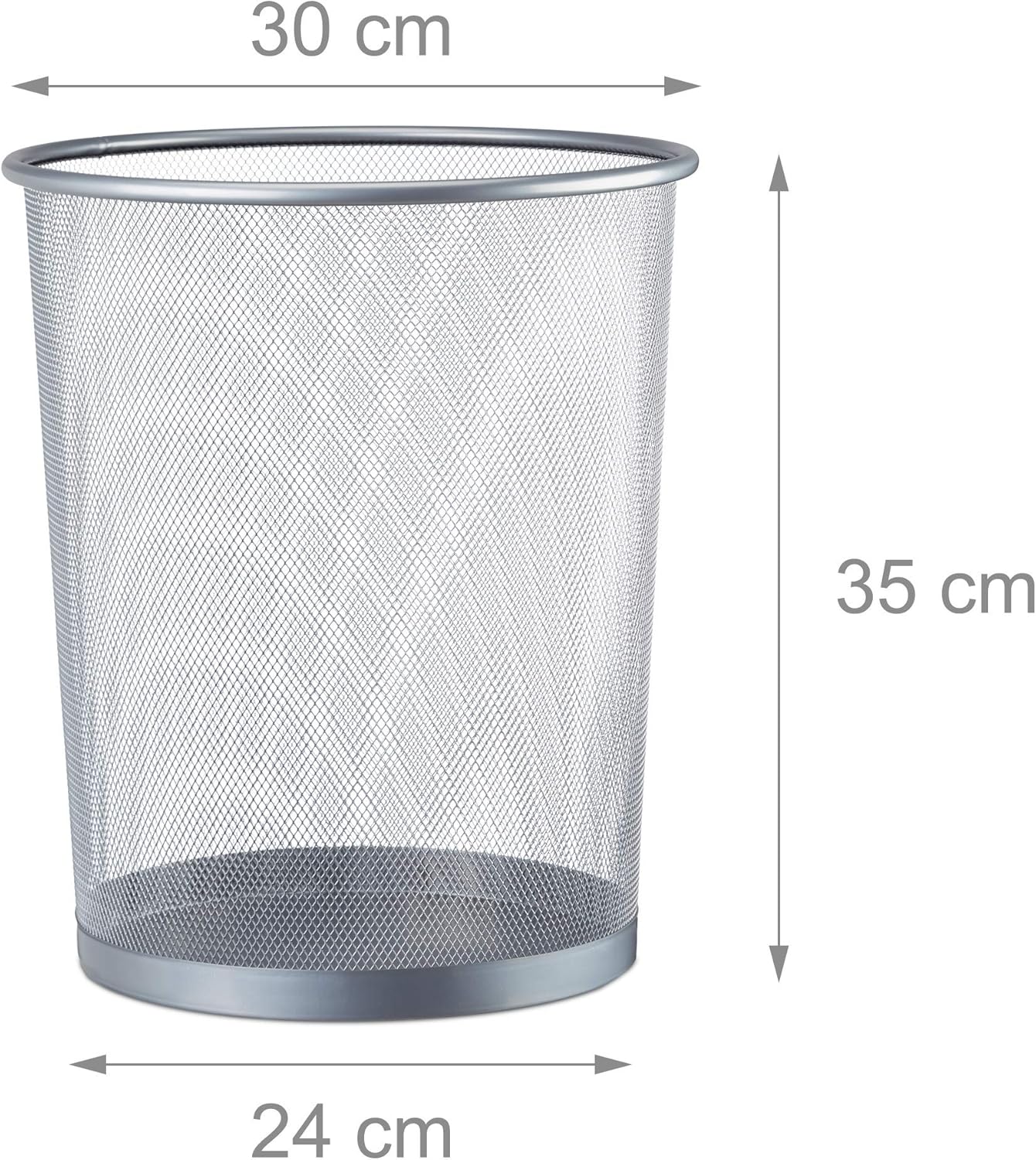 Corbeille Métallique de Bureau – Poubelle Design en Maille Gris Argenté