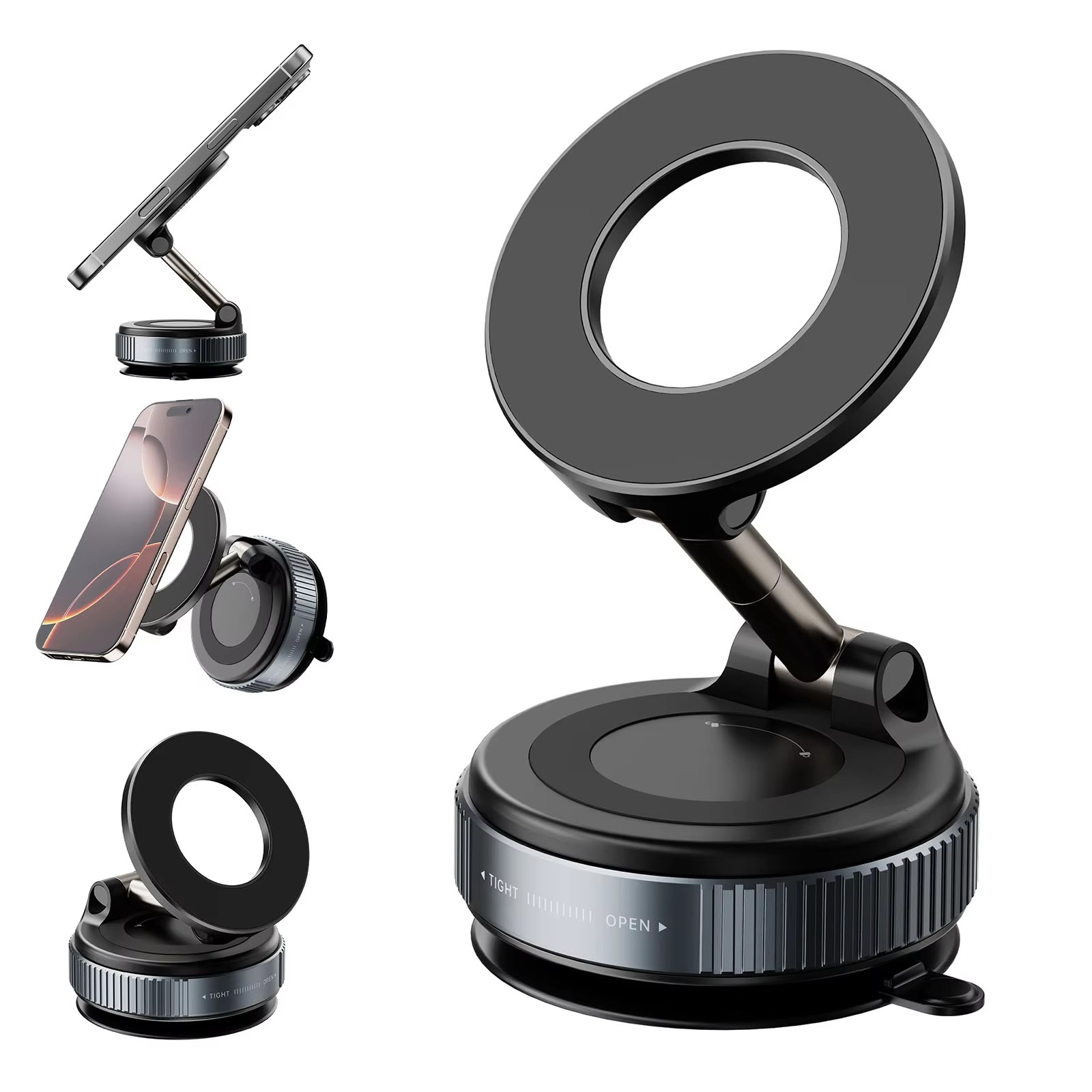Support de Téléphone Magnétique de Voiture en Alliage Pliable