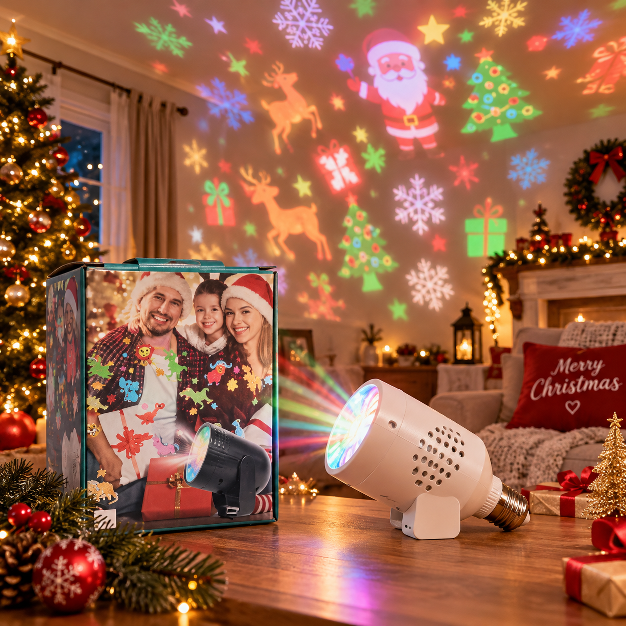 Projecteur LED de Noël Multicolore Féerique 1 Projecteur LED de Noël Multicolore Féerique