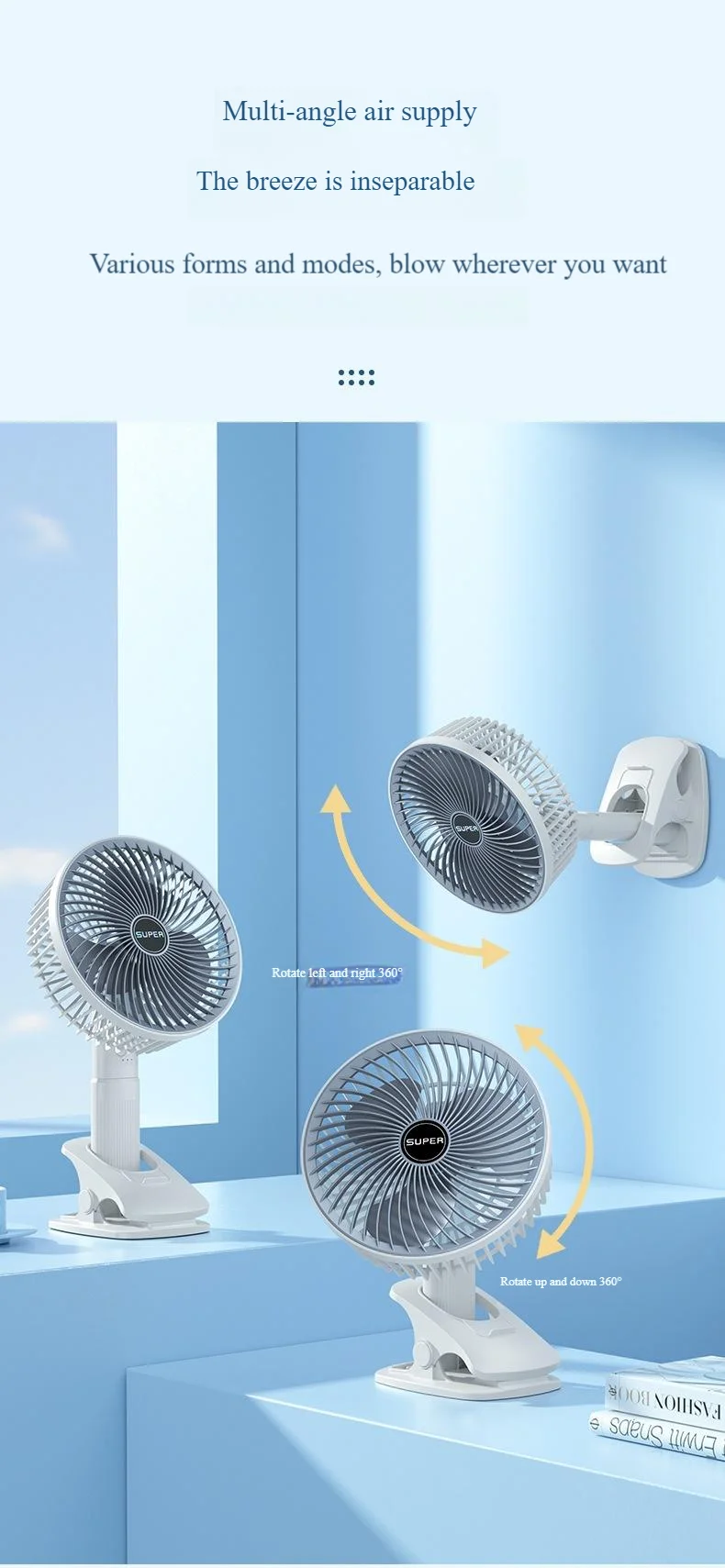 Ventilateur Multi-Usage Rechargeable