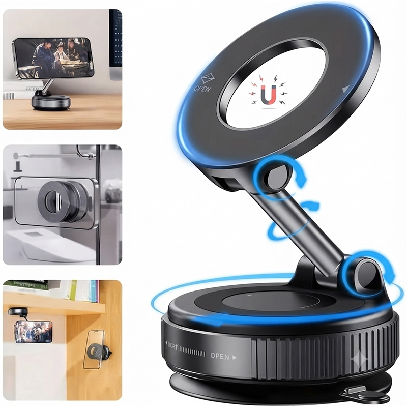 Support De Téléphone Magnétique 360° Avec Verrouillage Rotatif