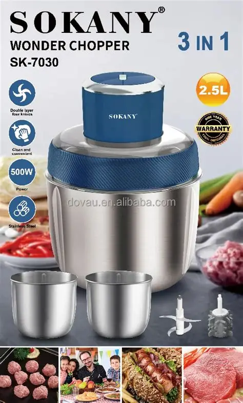 Hachoir à viande Sokany Sk-7030 - 2.5 litres - 500W en Inox