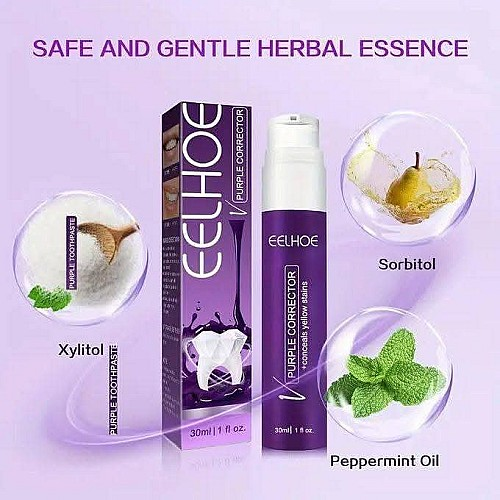 EELHOE Purple Corrector Teeth Whitening Gel/Toothpaste