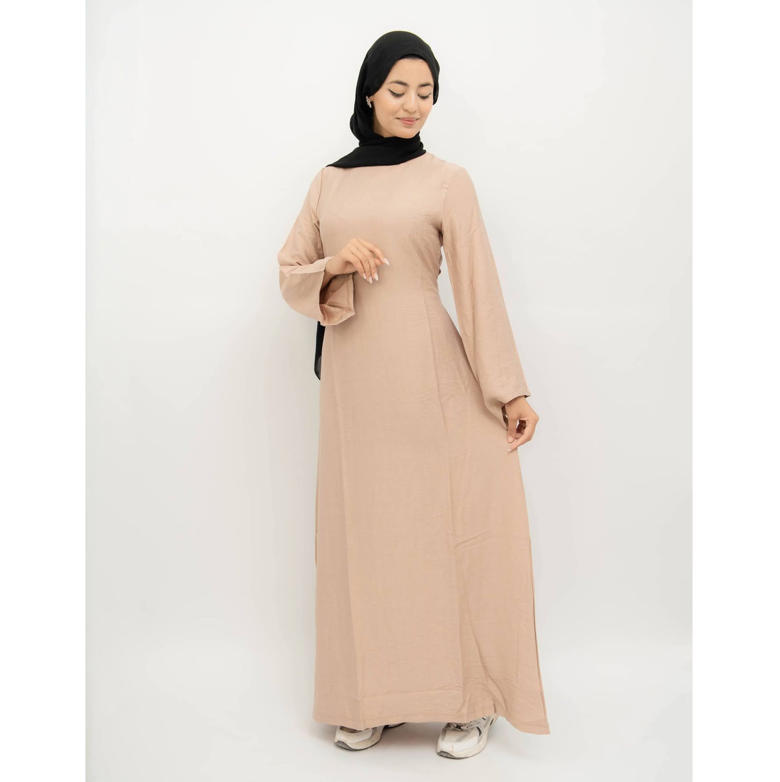 Robe Hijab Évasée à Manches Cloche – Femme Voilée
