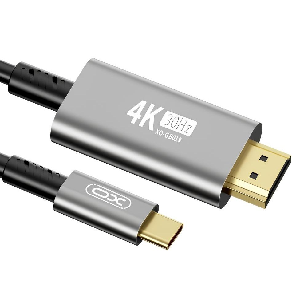CÂBLE MÉTAL 1.8 MÈTRE, TYPE-C MÂLE VERS HDMI 4K