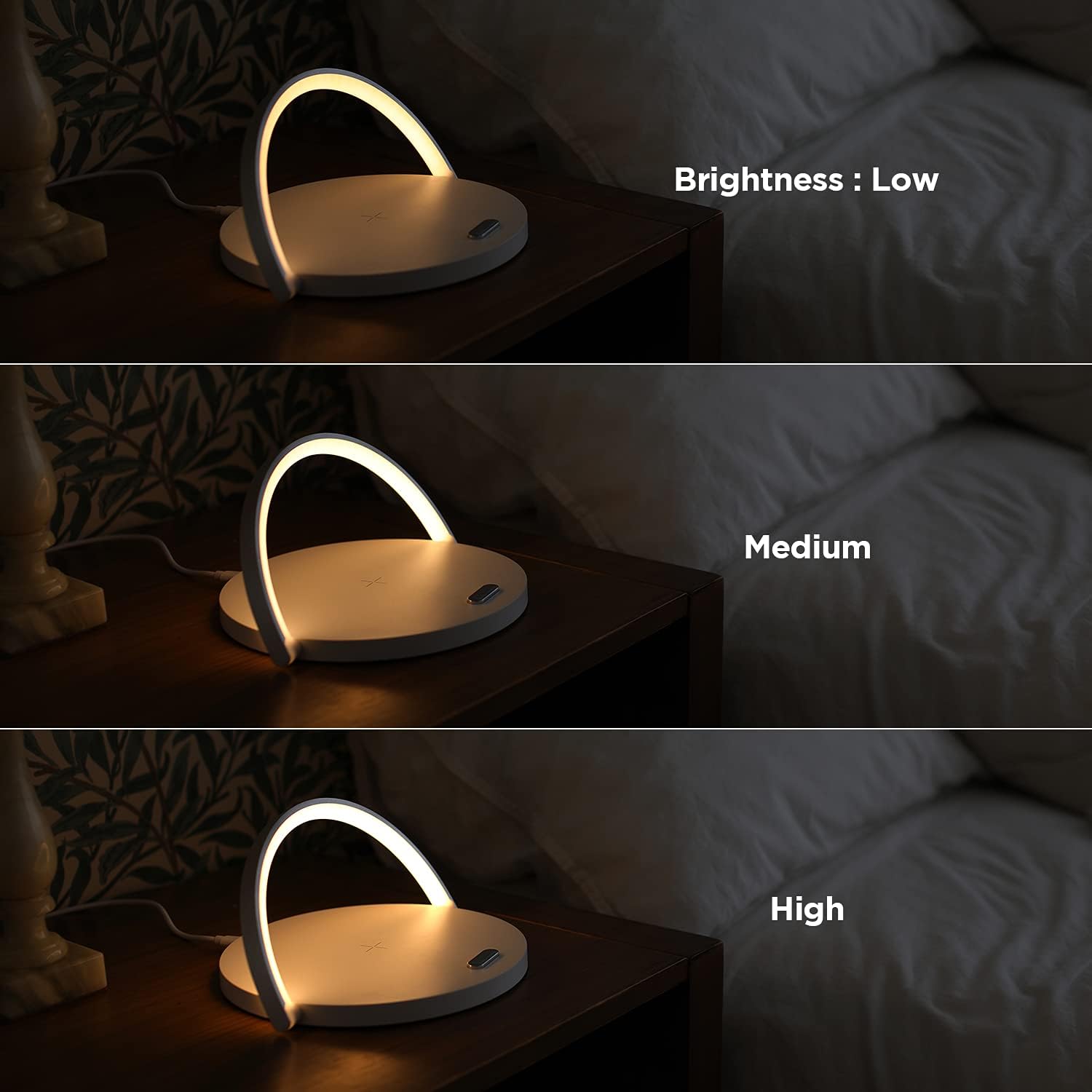 Mooas Veilleuse de charge sans fil simple moderne (bois)